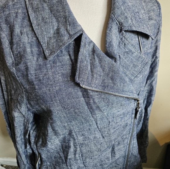 Max Studio Jackets & Blazers - Max Studio Light Blue Denim-Style Jean Jacket
